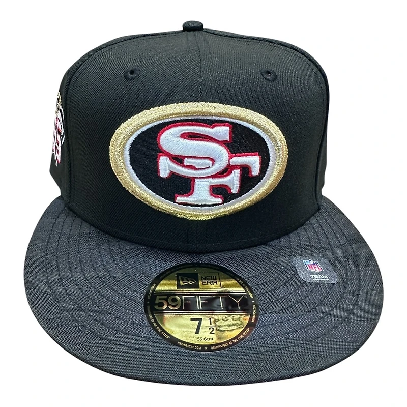 San Francisco 49ers Black Camo Two Tone 75 Years Patch Red UV New Era 59FIFTY Fitted Hat