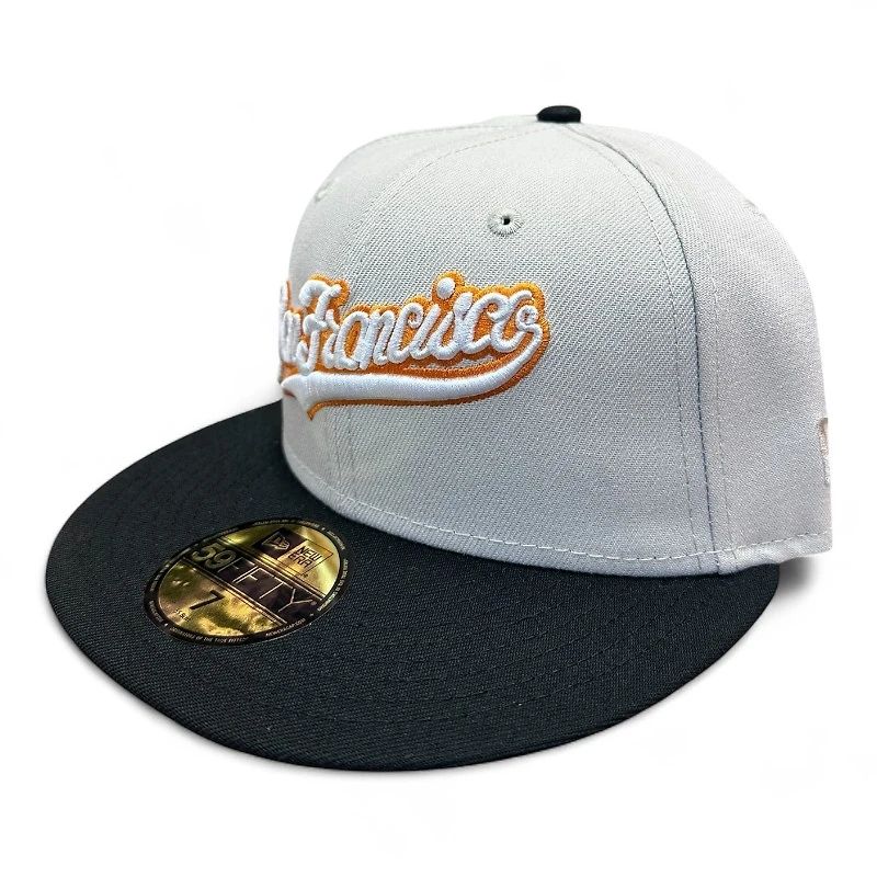 San Francisco Giants Gray and Black Script Splash Patch Orange UV New Era 59FIFTY Fitted Hat