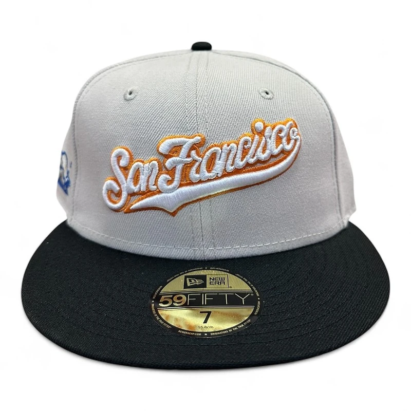 San Francisco Giants Gray and Black Script Splash Patch Orange UV New Era 59FIFTY Fitted Hat