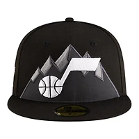 Utah Jazz Black 2025 Statement Edition NBA New Era 59FIFTY Fitted Hat