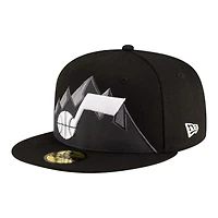 Utah Jazz Black 2025 Statement Edition NBA New Era 59FIFTY Fitted Hat