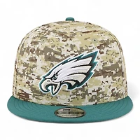Philadelphia Eagles 2025 NFL Salute to Service Fan Gear New Era 9FIFTY Snapback Hat