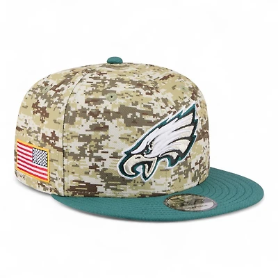 Philadelphia Eagles 2025 NFL Salute to Service Fan Gear New Era 9FIFTY Snapback Hat