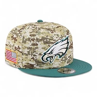 Philadelphia Eagles 2025 NFL Salute to Service Fan Gear New Era 9FIFTY Snapback Hat