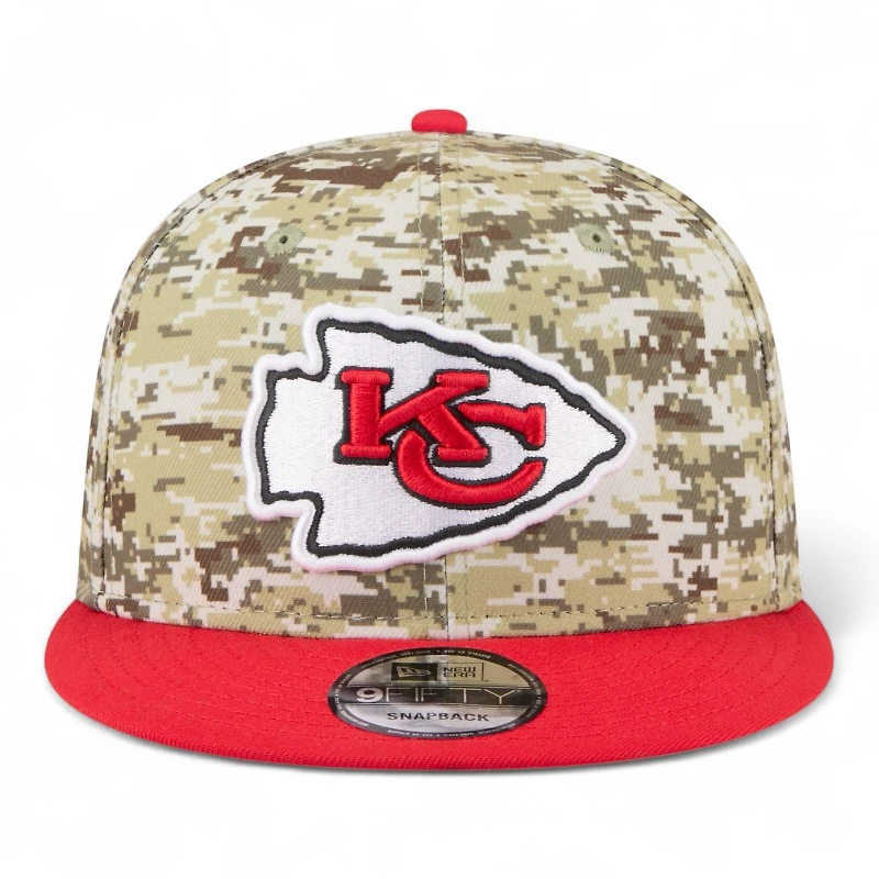 Kansas City Chiefs 2025 NFL Salute to Service Fan Gear New Era 9FIFTY Snapback Hat