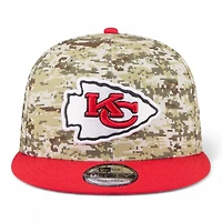 Kansas City Chiefs 2025 NFL Salute to Service Fan Gear New Era 9FIFTY Snapback Hat