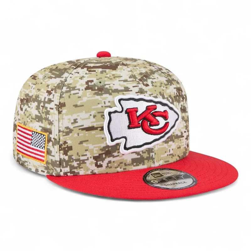 Kansas City Chiefs 2025 NFL Salute to Service Fan Gear New Era 9FIFTY Snapback Hat