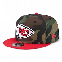 Kansas City Chiefs Dark Camo 2025 NFL Salute to Service Fan Gear New Era 9FIFTY Snapback Hat
