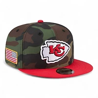 Kansas City Chiefs Dark Camo 2025 NFL Salute to Service Fan Gear New Era 9FIFTY Snapback Hat
