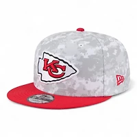 Kansas City Chiefs Artic Camo 2025 NFL Salute to Service Fan Gear New Era 9FIFTY Snapback Hat