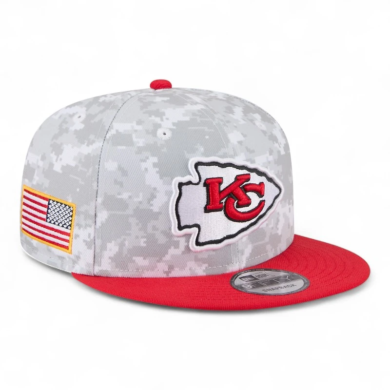 Kansas City Chiefs Artic Camo 2025 NFL Salute to Service Fan Gear New Era 9FIFTY Snapback Hat