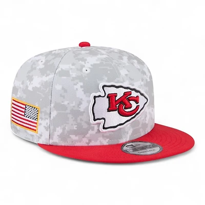Kansas City Chiefs Artic Camo 2025 NFL Salute to Service Fan Gear New Era 9FIFTY Snapback Hat