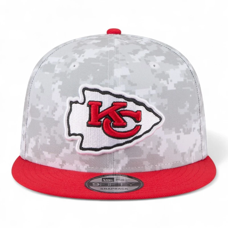 Kansas City Chiefs Artic Camo 2025 NFL Salute to Service Fan Gear New Era 9FIFTY Snapback Hat