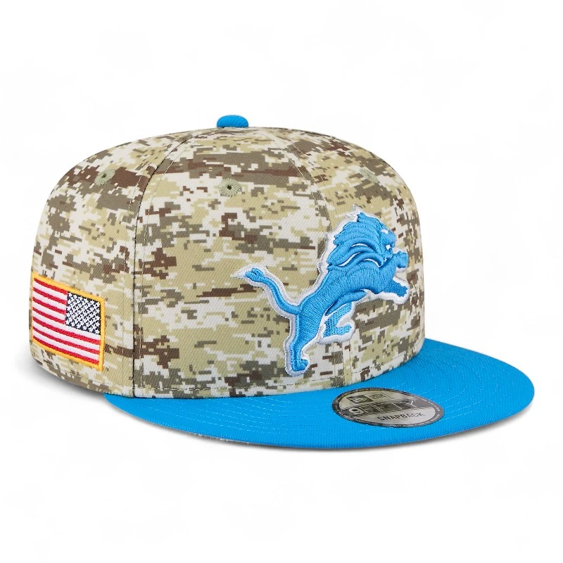 Detroit Lions 2025 NFL Salute to Service Fan Gear New Era 9FIFTY Snapback Hat