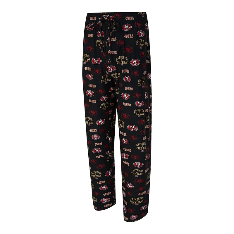 San Francisco 49ers Black Mosaic All Over Print Sleep Pajama Pants