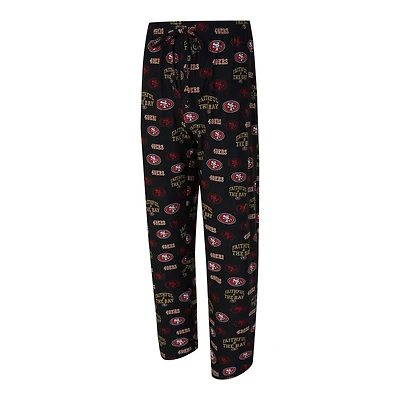 San Francisco 49ers Black Mosaic All Over Print Sleep Pajama Pants