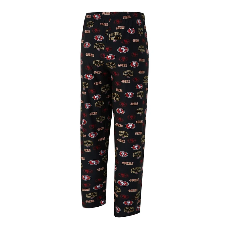 San Francisco 49ers Black Mosaic All Over Print Sleep Pajama Pants