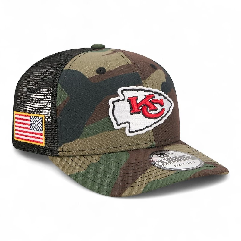 Kansas City Chiefs 2025 NFL Salute to Service Fan Gear New Era 9SEVENTY Adjustable Snapback Hat