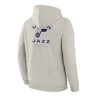Utah Jazz Fanatics Off White Crossover Collection Blocked Shot Premium Pullover Hoodie