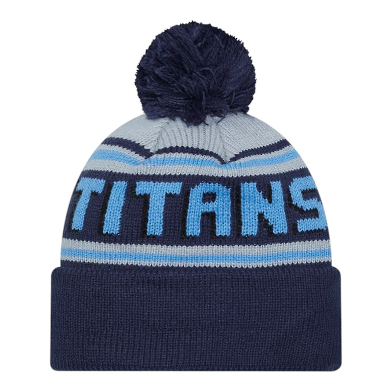 Tennessee Titans Navy Team Wordmark New Era Cuffed Knit Pom Beanie Hat