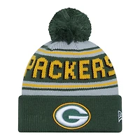 Green Bay Packers Green Team Wordmark New Era Cuffed Knit Pom Beanie Hat