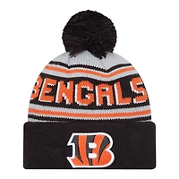 Cincinnati Bengals Black Team Wordmark New Era Cuffed Knit Pom Beanie Hat