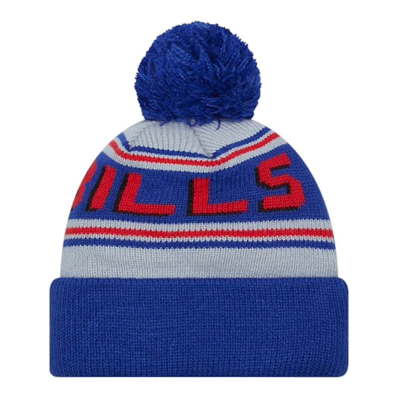 Buffalo Bills Royal Blue Team Wordmark New Era Cuffed Knit Pom Beanie Hat