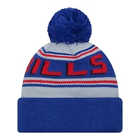 Buffalo Bills Royal Blue Team Wordmark New Era Cuffed Knit Pom Beanie Hat