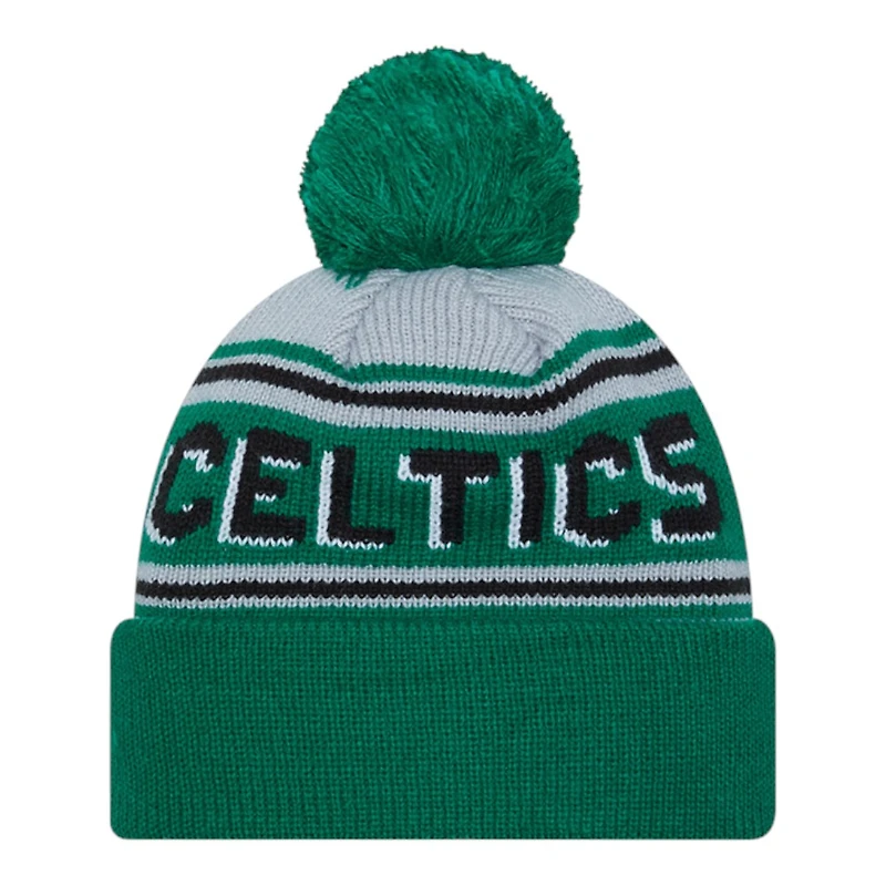 Boston Celtics Green Team Wordmark New Era Cuffed Knit Pom Beanie Hat