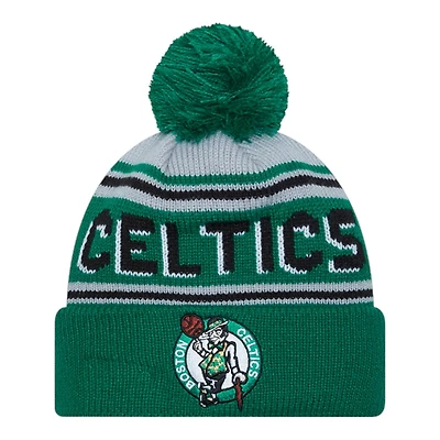 Boston Celtics Green Team Wordmark New Era Cuffed Knit Pom Beanie Hat