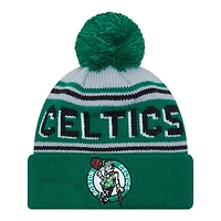Boston Celtics Green Team Wordmark New Era Cuffed Knit Pom Beanie Hat