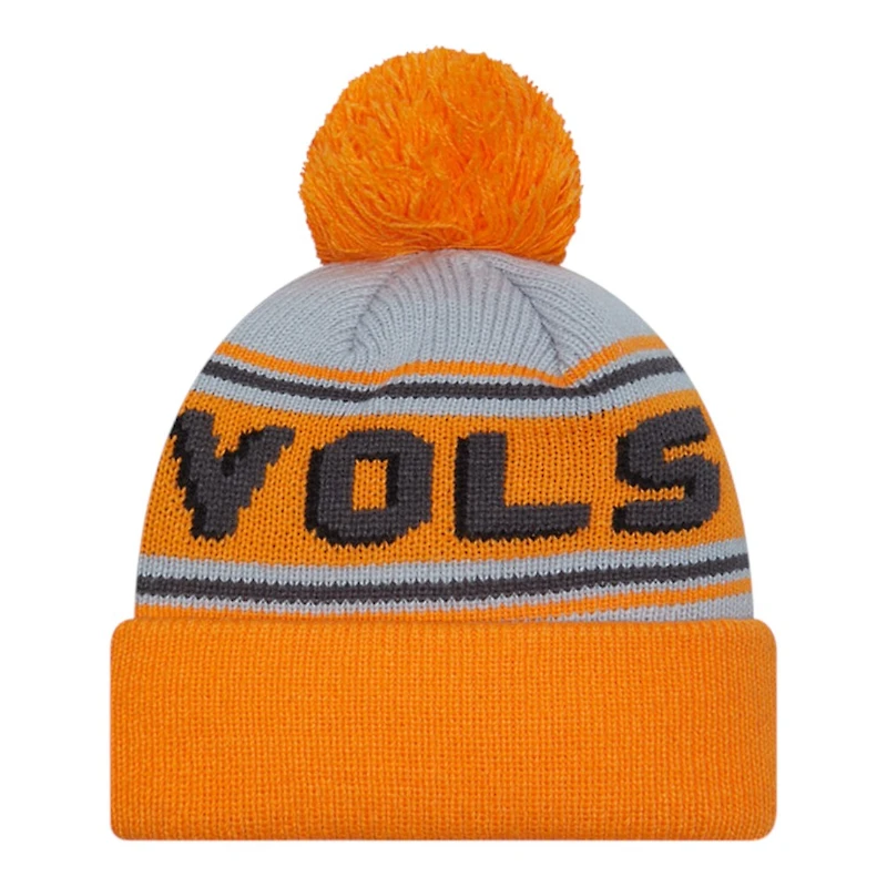 Tennessee Volunteers Orange Team Wordmark New Era Cuffed Knit Pom Beanie Hat