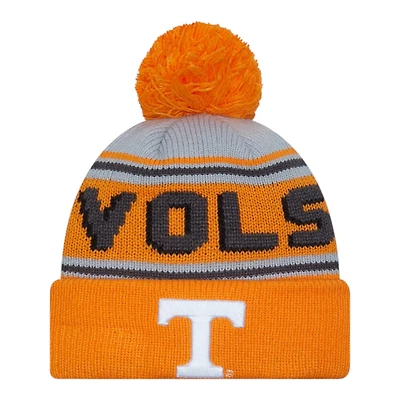Tennessee Volunteers Orange Team Wordmark New Era Cuffed Knit Pom Beanie Hat