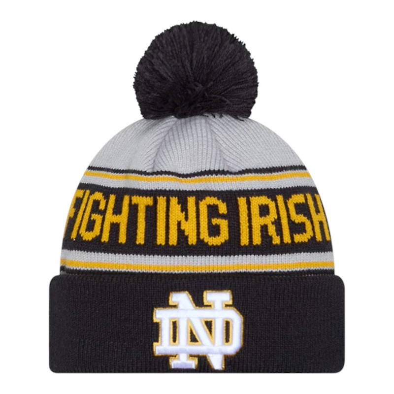 Notre Dame Fighting Irish Team Wordmark New Era Cuffed Knit Pom Beanie Hat