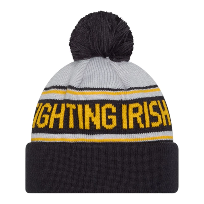 Notre Dame Fighting Irish Team Wordmark New Era Cuffed Knit Pom Beanie Hat