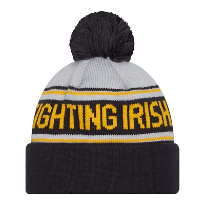 Notre Dame Fighting Irish Team Wordmark New Era Cuffed Knit Pom Beanie Hat