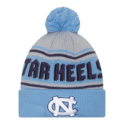 North Carolina Tar Heels Sky Blue Team Wordmark New Era Cuffed Knit Pom Beanie Hat
