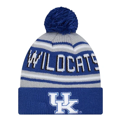 Kentucky Wildcats Royal Blue Team Wordmark New Era Cuffed Knit Pom Beanie Hat