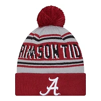 Alabama Crimson Tide Crimson Team Wordmark New Era Cuffed Knit Pom Beanie Hat