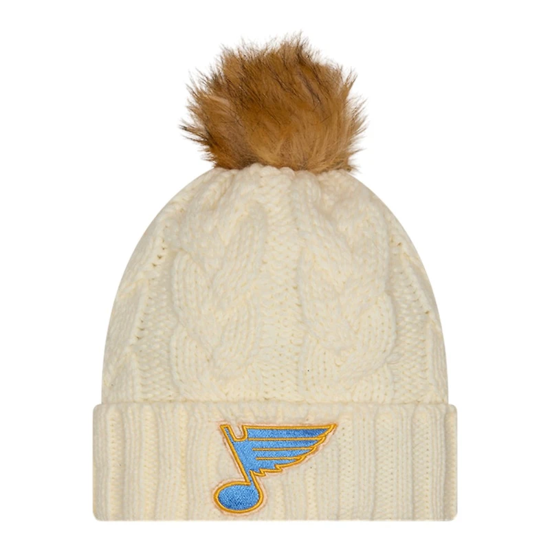 St. Louis Blues Classic New Era Cuffed Fur Pom Beanie Hat