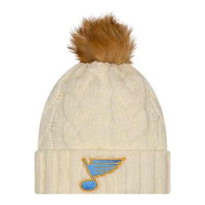 St. Louis Blues Classic New Era Cuffed Fur Pom Beanie Hat
