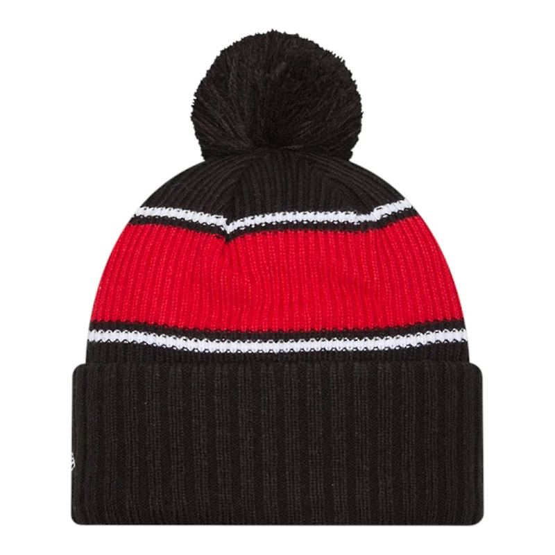 Chicago Bulls Black Bold New Era Cuffed Knit Pom Beanie Hat