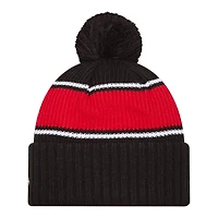 Chicago Bulls Black Bold New Era Cuffed Knit Pom Beanie Hat