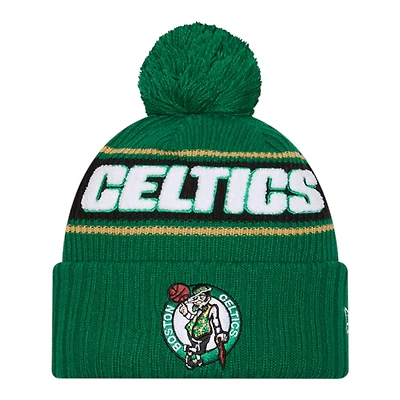 Boston Celtics Green Bold New Era Cuffed Knit Pom Beanie Hat