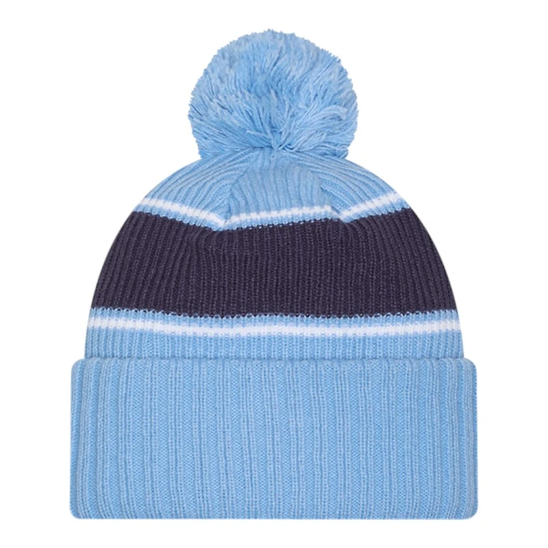 North Carolina Tar Heels Blue Bold New Era Cuffed Knit Pom Beanie Hat