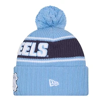 North Carolina Tar Heels Blue Bold New Era Cuffed Knit Pom Beanie Hat