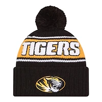 Missouri Tigers Black Bold New Era Cuffed Knit Pom Beanie Hat