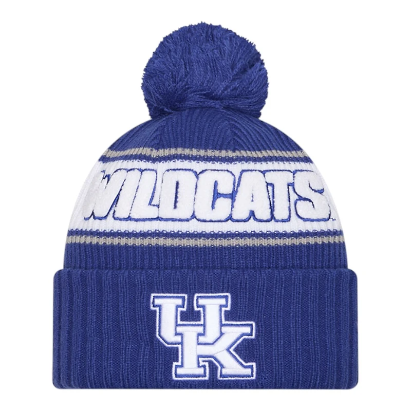Kentucky Wildcats Royal Blue Bold New Era Cuffed Knit Pom Beanie Hat
