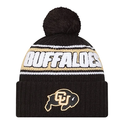Colorado Buffaloes Black Bold New Era Cuffed Knit Pom Beanie Hat