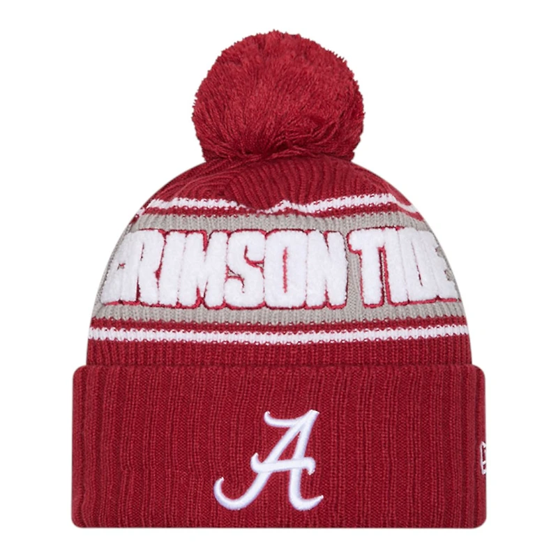 Alabama Crimson Tide Crimson Bold New Era Cuffed Knit Pom Beanie Hat